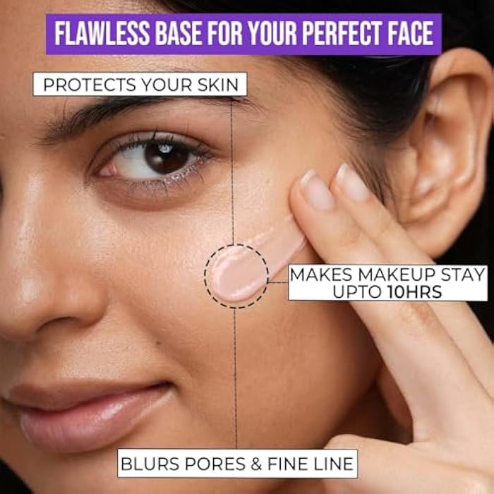 BASE PRO MATTE PRIMER SERUM VELVET TOUCHMakeup Primer, for Poreless, | Smooth & Long Lasting Makeup | Waterproof Brightening Makeup Base, 120 ml - Image 3